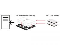 DeLOCK Inbouwframe 2x 2.5" naar 3.5" inbouwframe - thumbnail
