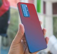 Huawei mobiel stickers Blauwe en rode verloopkleuren