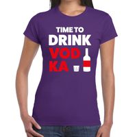 Time to drink Vodka tekst t-shirt paars dames