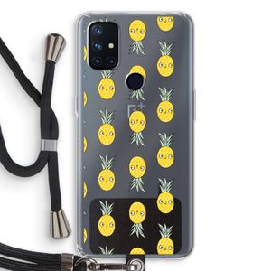 Ananas: OnePlus Nord N10 5G Transparant Hoesje met koord