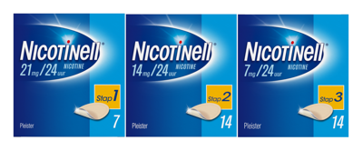 Nicotinell Pleisters Combi voor zware roker - 21 mg + 14 mg + 7 mg -