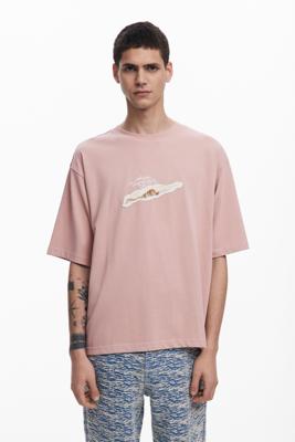 Collage T-shirt met korte mouwen - RED - XL