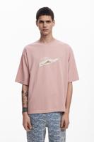 Collage T-shirt met korte mouwen - RED - L