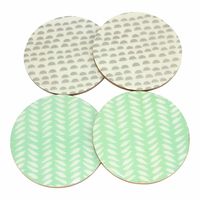 Onderzetters Moderne Patronen Groen/Grijs (Set van 4)