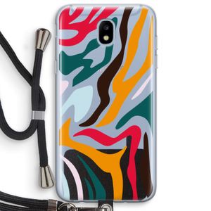 Colored Zebra: Samsung Galaxy J5 (2017) Transparant Hoesje met koord
