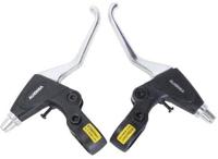 Alhonga remgreep set v-brake links + rechts 3-vingers zwart/zilver