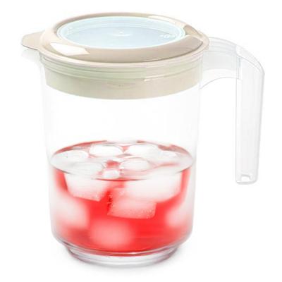 Sapkan / Schenkkan karaf met deksel - 1500 ml - beige - kunststof - met mix en navul dop Sapkan / Schenkkan karaf met deksel - 1500 ml - beige - kunststof - met mix en navul dop