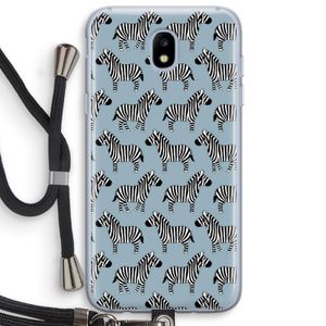 Zebra: Samsung Galaxy J5 (2017) Transparant Hoesje met koord
