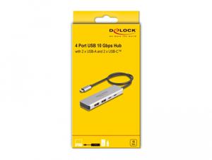 DeLOCK 64230 interface hub USB Type-C 10000 Mbit/s Grijs
