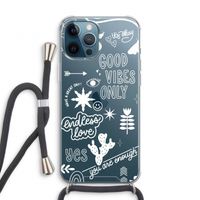 Good vibes: iPhone 12 Pro Transparant Hoesje met koord