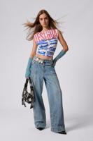 Rechte jeans met omgekeerd effect - BLUE - 40