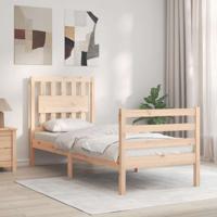 Bedframe met hoofdbord massief hout