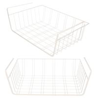 Storage Solutions Opberg/opruim hangmandje - 4x - kastmandje - 40x27x14 cm - metaal - wit
