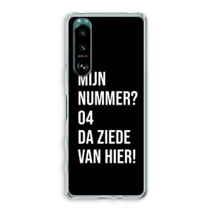 Da ziede van hier - Zwart: Sony Xperia 5 III Transparant Hoesje