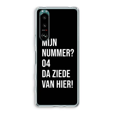 Da ziede van hier - Zwart: Sony Xperia 5 III Transparant Hoesje