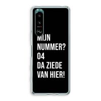 Da ziede van hier - Zwart: Sony Xperia 5 III Transparant Hoesje