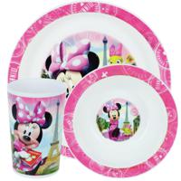 2x Kinder ontbijt set Disney Minnie Mouse 3-delig van kunststof