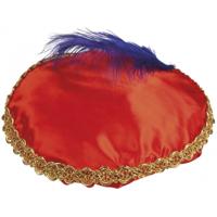 Pieten baret - rood - met veer - kinderen - pietenmuts - polyester Pieten baret - rood - met veer - kinderen - pietenmuts - polyester