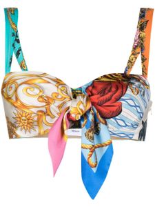 Moschino bralette à mélange d'imprimés - Blanc