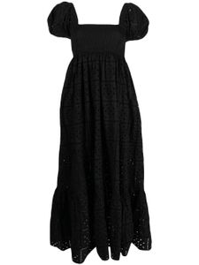 GANNI robe longue à broderie anglaise - Noir