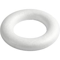 Creativ Company Ringen met platte achterkant, afm 20 cm, dikte 25 mm, wit, 1 stuk