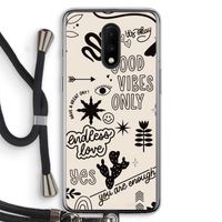 Good vibes: OnePlus 7 Transparant Hoesje met koord Good vibes: OnePlus 7 Transparant Hoesje met koord