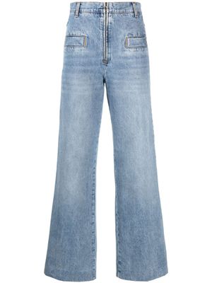 SANDRO jean ample à taille haute - Bleu