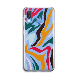 Colored Zebra: Samsung Galaxy A40 Transparant Hoesje