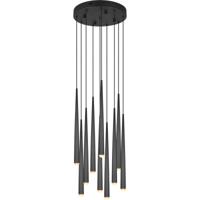 LED Hanglamp - Trio Select Cala - 10 Lichtpunten van 3.8 Watt - Hoogte Aanpasbaar - Aanpasbare Lichtkleur - Dimbaar - Mat Zwart - Metaal