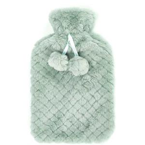 Giftdecor Warmwater kruik - 1.8 liter - pluche hoes in groen - winter kruiken - 22 x 35 cm