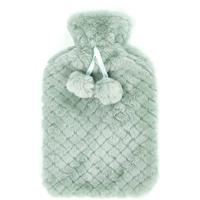 Giftdecor Warmwater kruik - 1.8 liter - pluche hoes in groen - winter kruiken - 22 x 35 cm