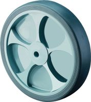 BS Rollen Reserve-wiel | wiel-d. 200 mm draagvermogen 220 kg | rubber grijs | as-d. 20 mm naaflengte 60 mm | 1 stuk - B44.201 B44.201