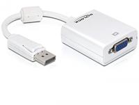 DeLOCK 61766 video kabel adapter 0,125 m DisplayPort VGA Wit