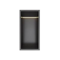 Hotbath &MORE Inbouwbox of inbouwnis - 30x15x10 - with LED IP44 - Geborsteld zwart PVD BOX015LMBP