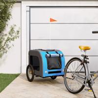 Hondenfietstrailer oxfordstof en ijzer blauw en grijs - thumbnail