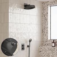 Regendouche set SaniClear Evolution Curved | 30 cm | Incl.Inbouwdeel | 2 standen handdouche | IJzer Verouderd