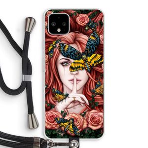 Lady Moth: Pixel 4 XL Transparant Hoesje met koord