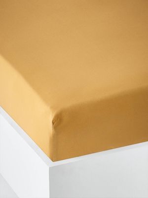 Effen jersey hoeslaken van Oeko-Tex® mosterdgeel