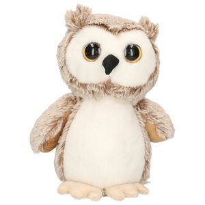 Uil vogel bruin knuffel van zachte pluche -  17 cm zittend   -