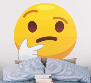 Wanddecoratie stickers Nieuwsgierig emoji-ontwerp