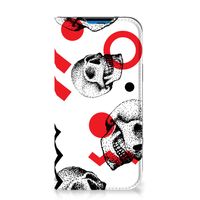 Mobiel BookCase iPhone 14 Pro Skull Red - thumbnail