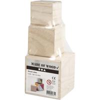 Creativ Company Houten kubussen, set van 3