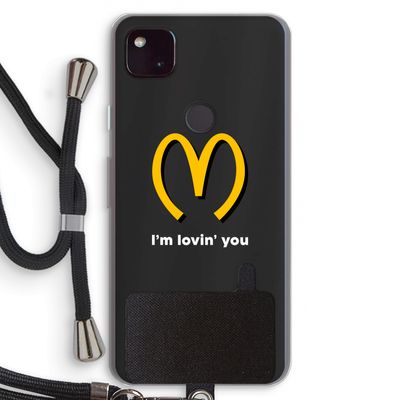 I'm lovin' you: Pixel 4a 5G Transparant Hoesje met koord