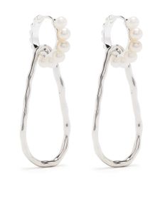 DOWER AND HALL boucles d'oreilles Waterfall à perles - Argent