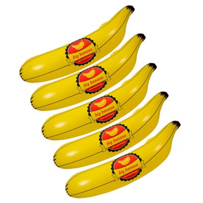 Opblaasbare banaan - 5x - geel - 70 cm - opblaas fruit - zwembad speelgoed