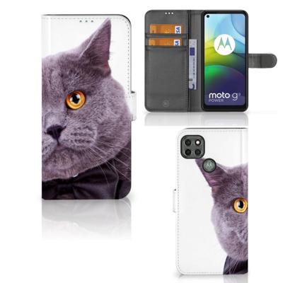 Motorola Moto G9 Power | Telefoonhoesje | Met pasjeshouder | Kat