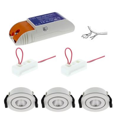 Badkamer LED inbouwspots set 3 wit VENICE Warm Wit 3000K