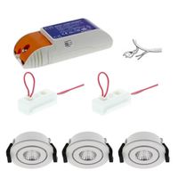 Badkamer LED inbouwspots set 3 wit VENICE Warm Wit 3000K