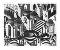 Kunstdruk M. C. Escher - Konkav und Konvexe 65x55cm