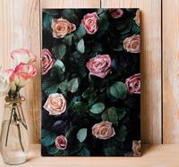 Canvas bloemen Rood roze bloemen